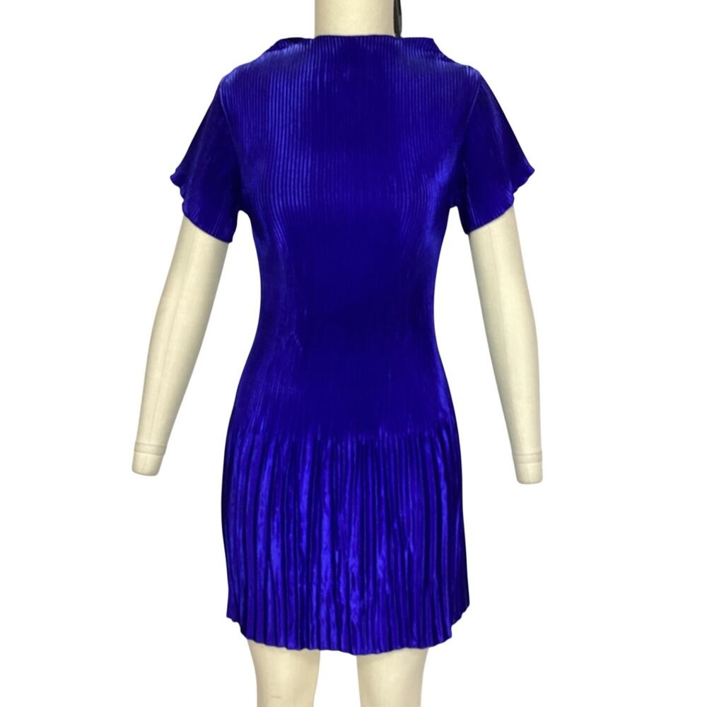 L'idee Pleated Cobalt Aperitif Dress Size 10 - Picture 2 of 4